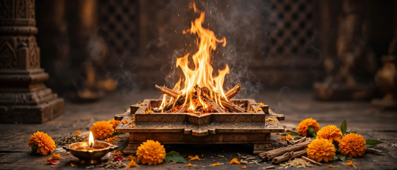 Sacred yagya fire
