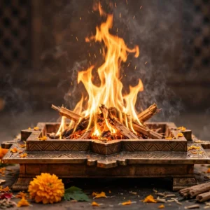 Sacred yagya fire